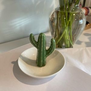Porcelain Cactus Jewelry Holder
